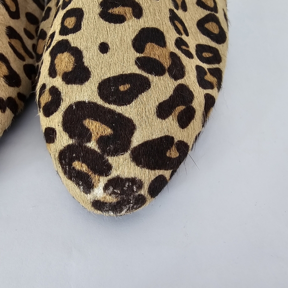 Priori Leopard Print Calf Hair Almond Toe Notched Ballet Flats Size 8 - Picture 6 of 12